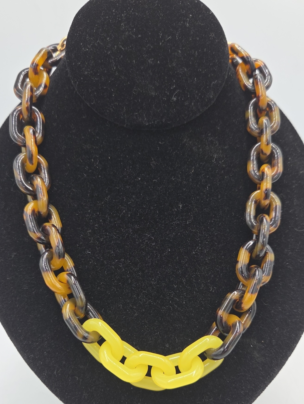 J. Crew Yellow and Tortoiseshell Link Necklace